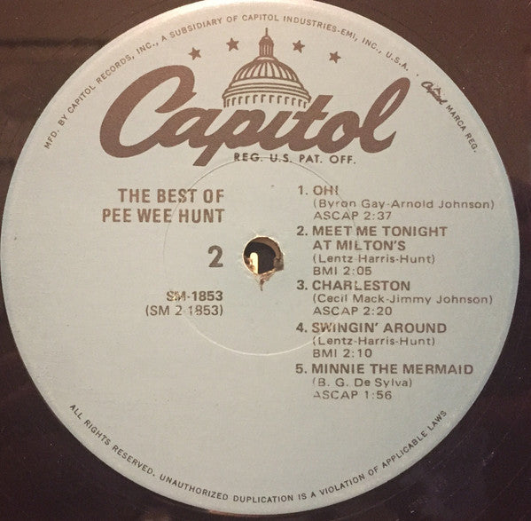 Pee Wee Hunt : The Best Of Pee Wee Hunt (LP, Comp, Mono, RE)