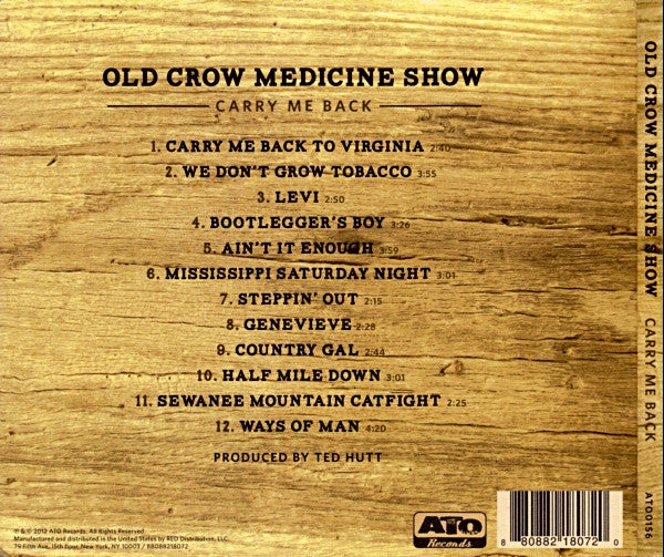 Old Crow Medicine Show : Carry Me Back (CD, Album, Dig)