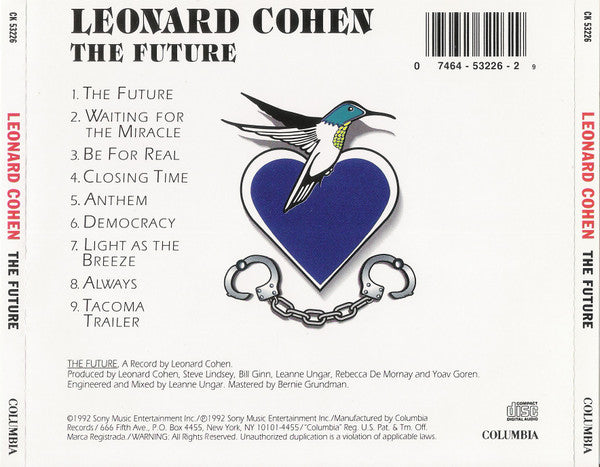 Leonard Cohen : The Future (CD, Album, RE)