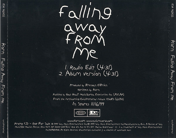 Korn : Falling Away From Me (CD, Single, Promo)
