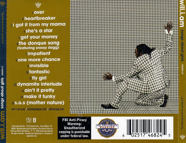 Will I Am : Songs About Girls (CD, Album, EDC)