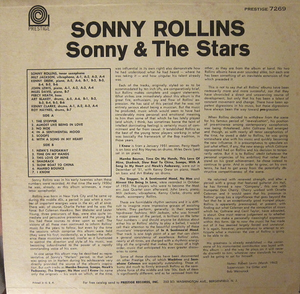 Sonny Rollins : Sonny & The Stars (LP, Album, Mono, RE)
