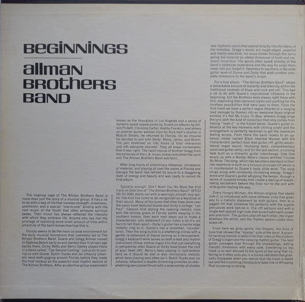 The Allman Brothers Band : Beginnings (2xLP, Comp, RI )