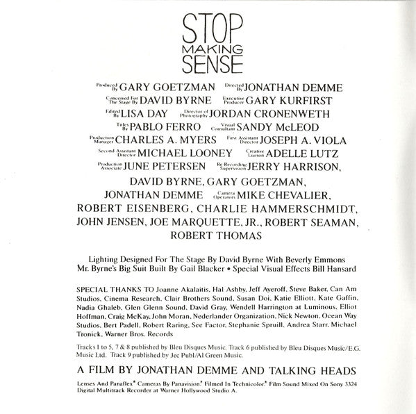 Talking Heads : Stop Making Sense (CD, Album, RE)