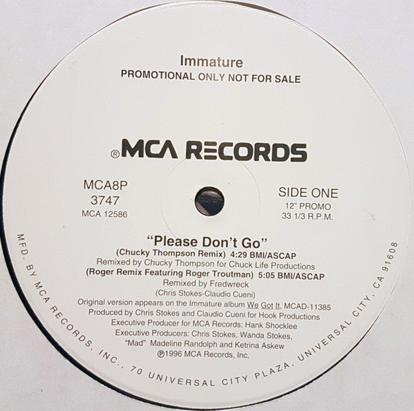 Immature : Please Don't Go (12", Promo)