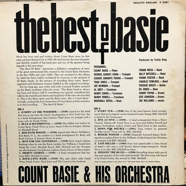 Count Basie Orchestra : The Best Of Basie (LP, Album, Mono, RP)