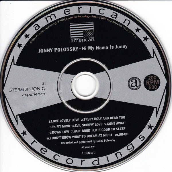 Jonny Polonsky : Hi My Name Is Jonny (CD, Album)