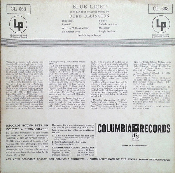 Duke Ellington And His Orchestra : Blue Light (LP, Comp, Mono)