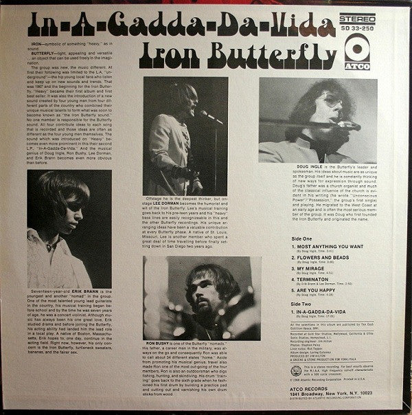 Iron Butterfly : In-A-Gadda-Da-Vida (LP, Album, RE, SP)