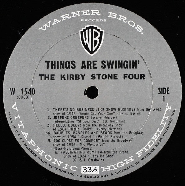 The Kirby Stone Four : Things Are Swingin' (LP, Album, Mono)