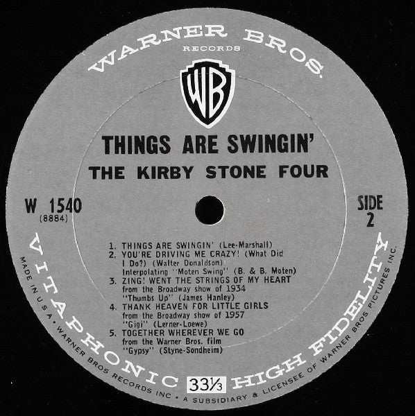The Kirby Stone Four : Things Are Swingin' (LP, Album, Mono)