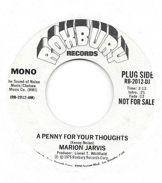Marion Jarvis : A Penny For Your Thoughts (7", Single, Promo)