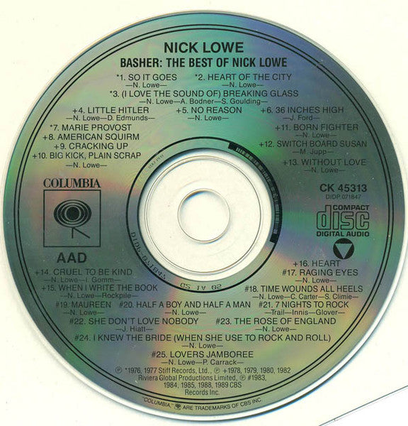 Nick Lowe : Basher: The Best Of Nick Lowe (CD, Comp)