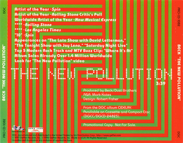 Beck : The New Pollution (CD, Single, Promo)