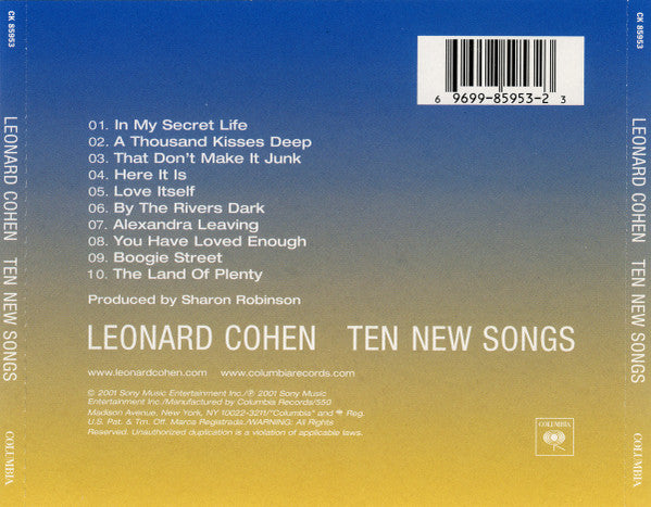 Leonard Cohen : Ten New Songs (CD, Album)