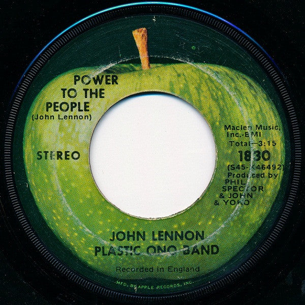 John Lennon, The Plastic Ono Band : Power To The People (7", Single, Jac)