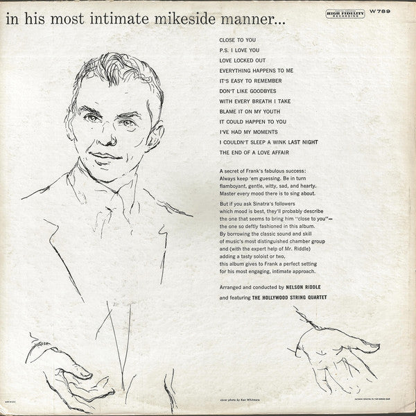 Frank Sinatra : Close To You (LP, Album, Mono, RP, Scr)