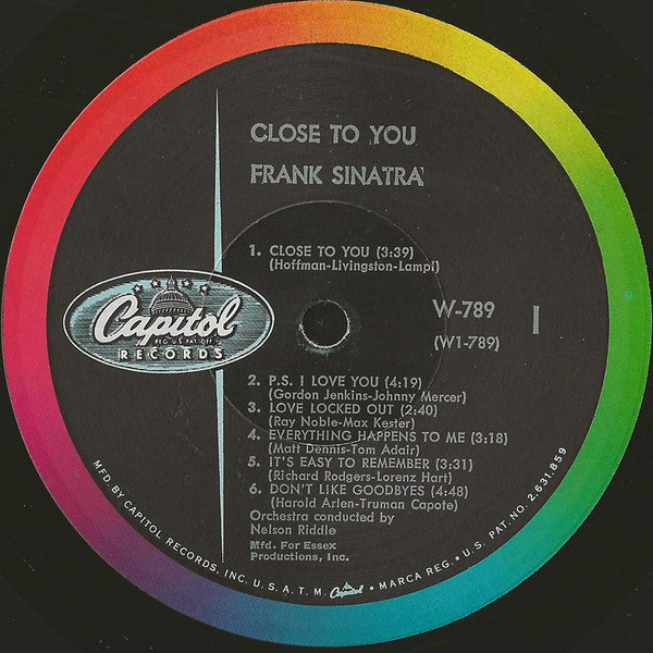 Frank Sinatra : Close To You (LP, Album, Mono, RP, Scr)