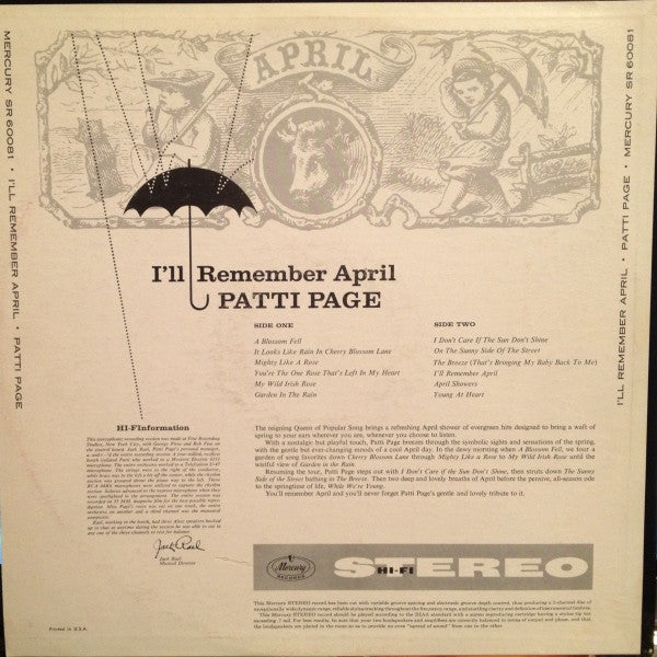 Patti Page : I'll Remember April (LP, Album)