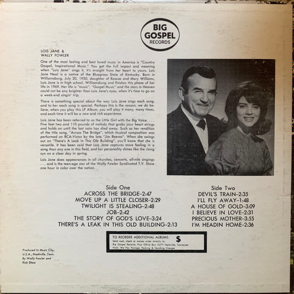 Lois Jane : Across The Bridge (LP, Album)