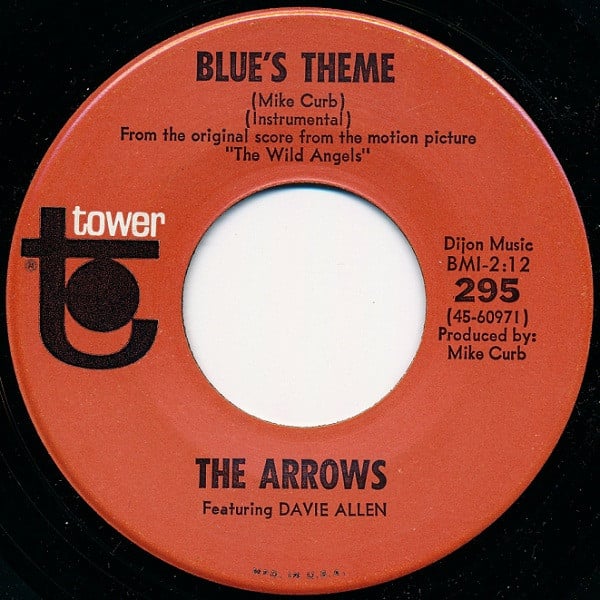 Davie Allan & The Arrows : Blue's Theme (7", Single, Scr)