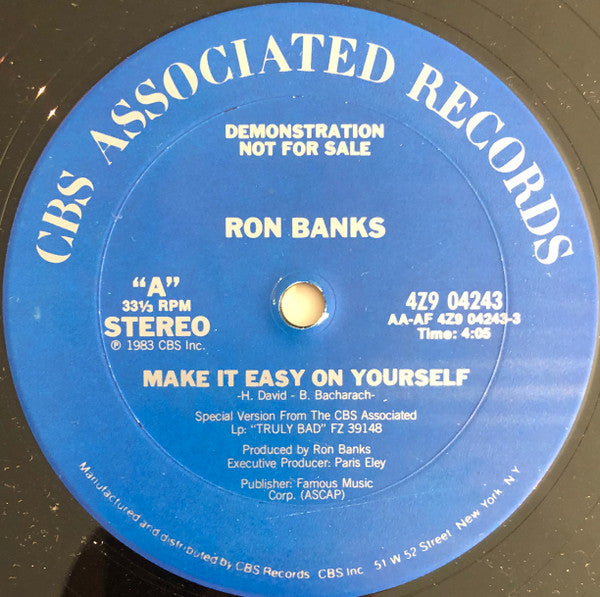 Ron Banks : Make It Easy On Yourself / You And Me (12", Promo)