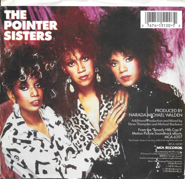 Pointer Sisters : Be There (7", Single, Promo)
