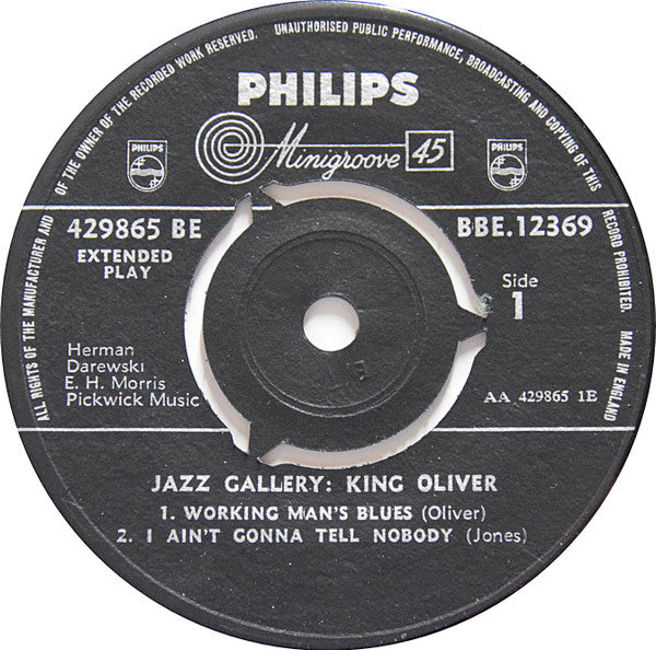 King Oliver : Jazz Gallery (7", EP, Comp)