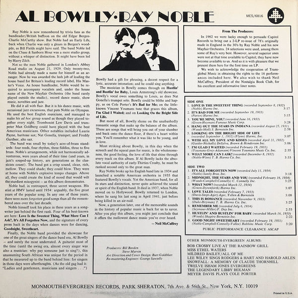 Al Bowlly, Ray Noble : Al Bowlly•Ray Noble (LP, Album, Comp, Gre)