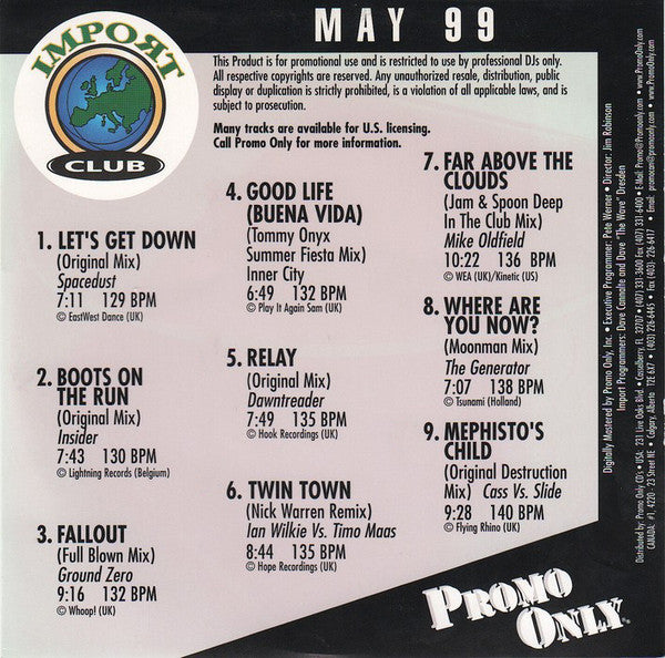 Various : Promo Only Import Club: May 99 (CD, Comp, Promo)