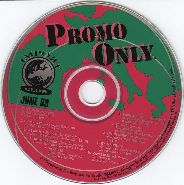 Various : Promo Only Import Club: June 99 (CD, Comp, Promo)