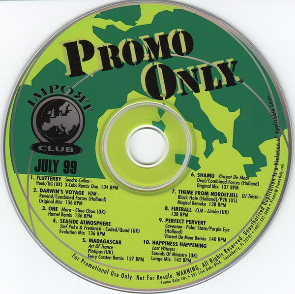 Various : Promo Only Import Club: July 99 (CD, Comp, Promo)