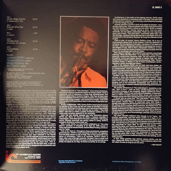 Johnny Griffin : Live In Tokyo (2xLP, Album)