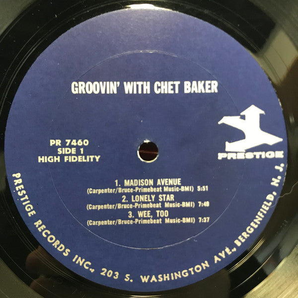 The Chet Baker Quintet : Groovin' With The Chet Baker Quintet (LP, Album, Mono)