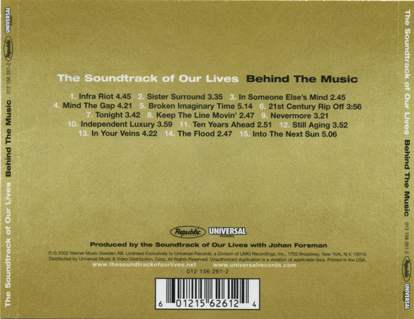 The Soundtrack Of Our Lives : Behind The Music (CD, Album)