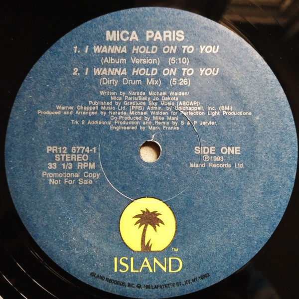 Mica Paris : I Wanna Hold On To You (12", Promo)