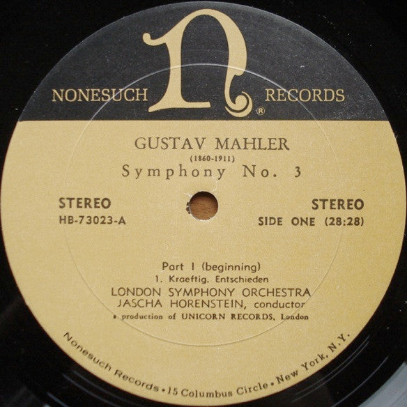 Gustav Mahler, Jascha Horenstein, London Symphony Orchestra, Norma Procter, The Ambrosian Singers, John McCarthy, Wandsworth School Boys' Choir, Russell Burgess : Mahler: Symphony No. 3 (2xLP)