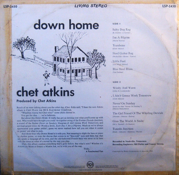 Chet Atkins : Down Home (LP, Album)