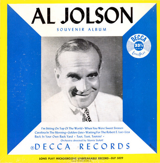 Al Jolson : Souvenir Album Vol. 2 (10", Album, Mono)
