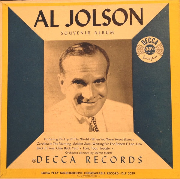 Al Jolson : Souvenir Album Vol. 2 (10", Album, Mono)