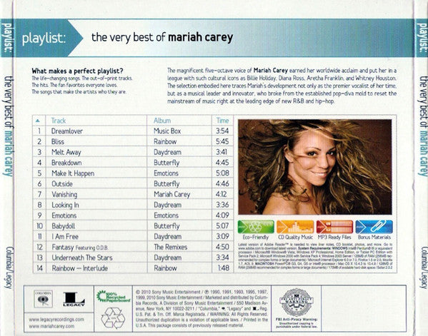 Mariah Carey : Playlist: The Very Best Of Mariah Carey (CD, Comp, Enh, RM, Dig)