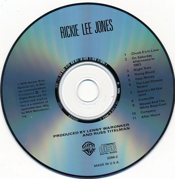 Rickie Lee Jones : Rickie Lee Jones (CD, Album, RE, Cin)