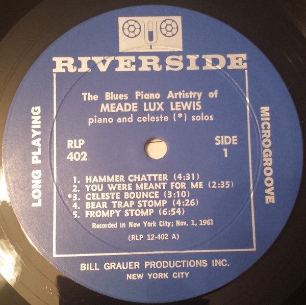 Meade Lux Lewis* : The Blues Piano Artistry Of Meade Lux Lewis (LP, Mono)