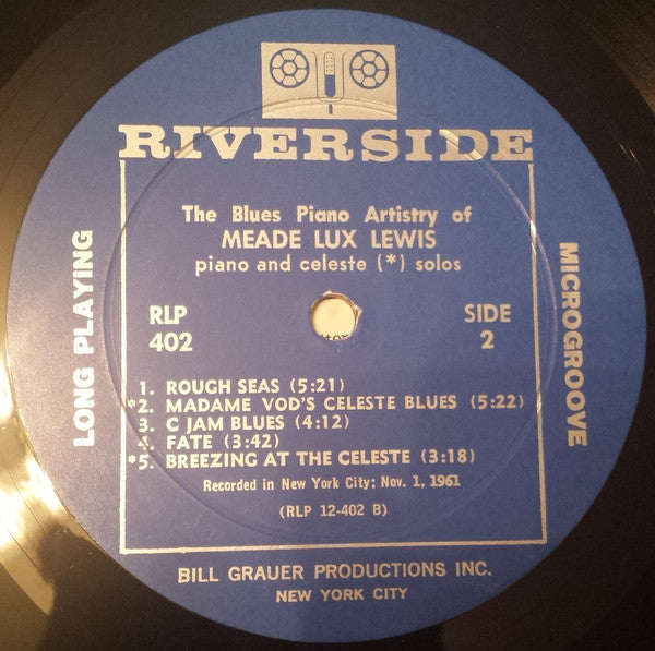 Meade Lux Lewis* : The Blues Piano Artistry Of Meade Lux Lewis (LP, Mono)