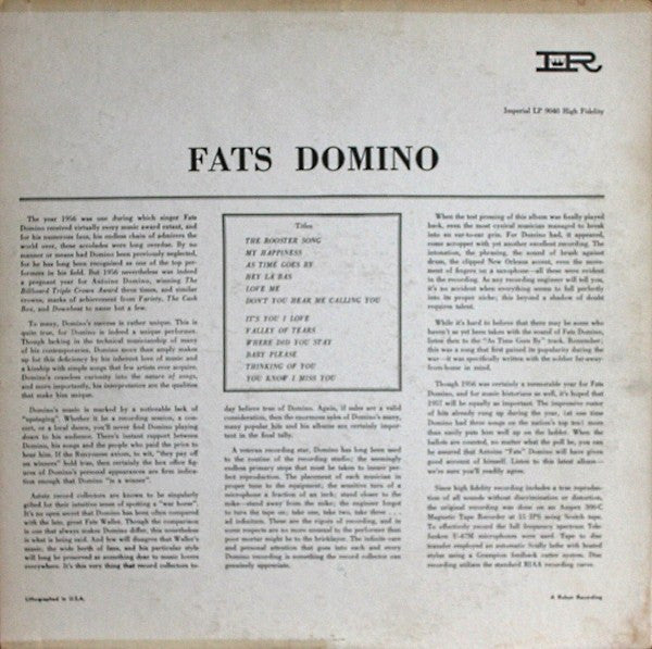 Fats Domino : This Is Fats (LP, Album, Mono, RE)