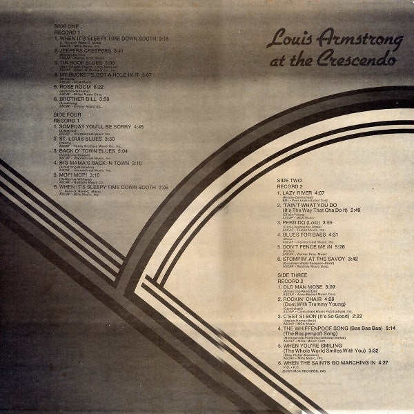 Louis Armstrong : At The Crescendo (2xLP, Album)