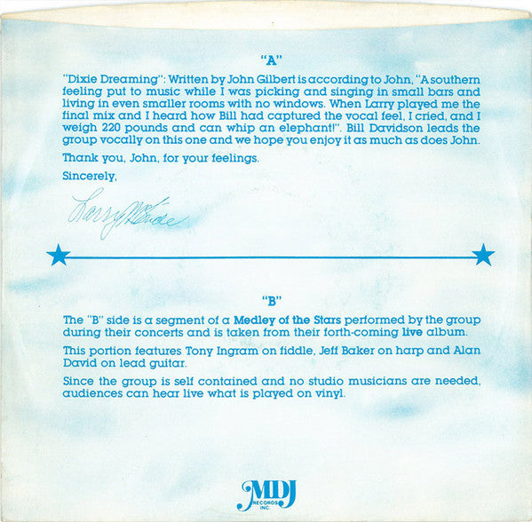 Atlanta (6) : Dixie Dreaming / Medley Of The Stars (7", Blu)
