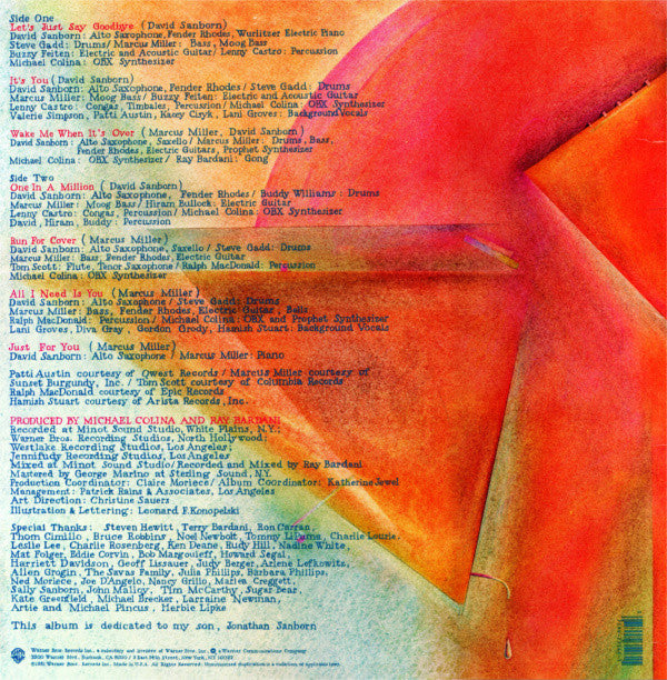 David Sanborn : Voyeur (LP, Album, RE, Win)