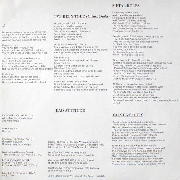 David Neil Cline : A Fit Of Rage (12", EP)