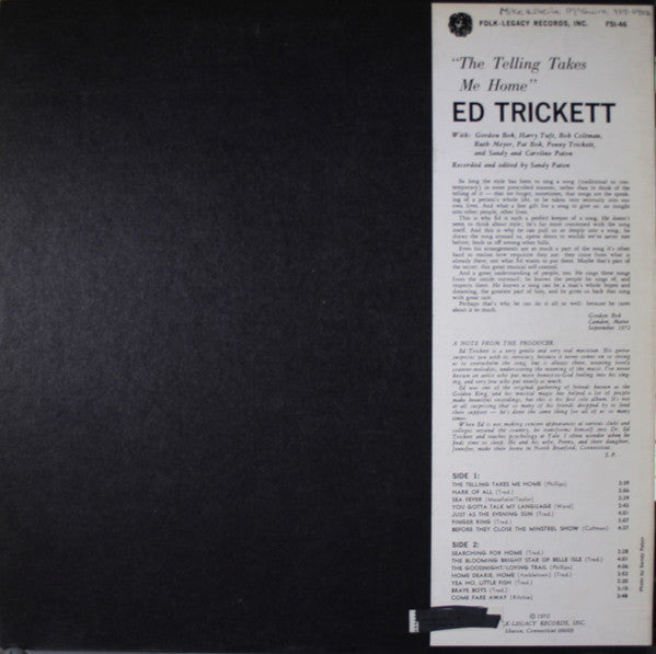 Ed Trickett : The Telling Takes Me Home (LP, Album)
